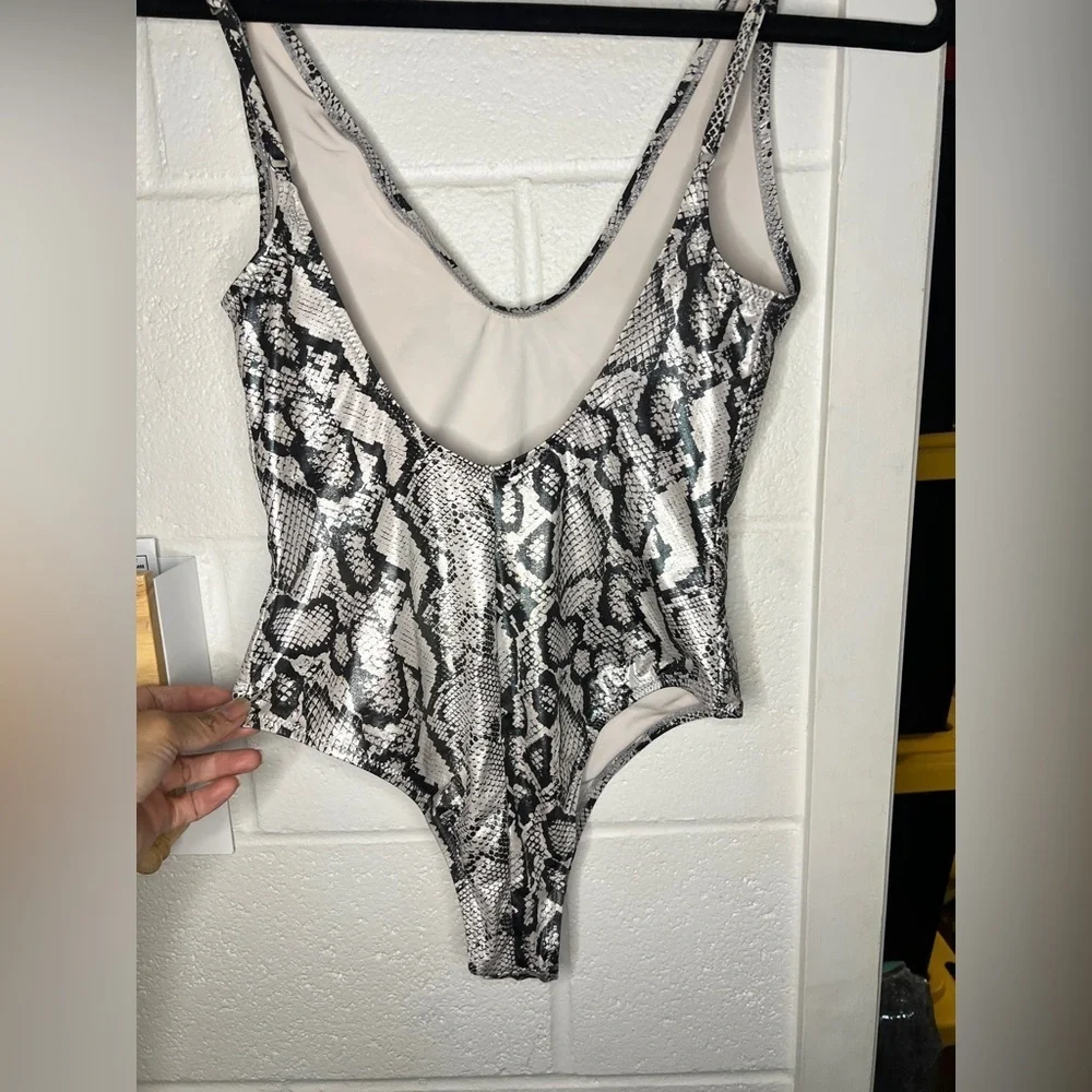 Bound by Bond Eye Australia Viva Metallic One Piece Swimsuit Whitesnake Size S